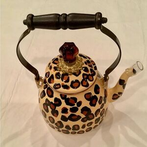 MacKenzie-Childs Leopard Print Teapot with Black Handle